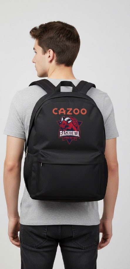 MOCHILA CAZOO BASKONIA HOMBRE Y MUJER COLOR NEGRO