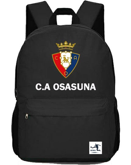 🎒Mochila Negra con Escudo Osasuna – Calidad y Pasión