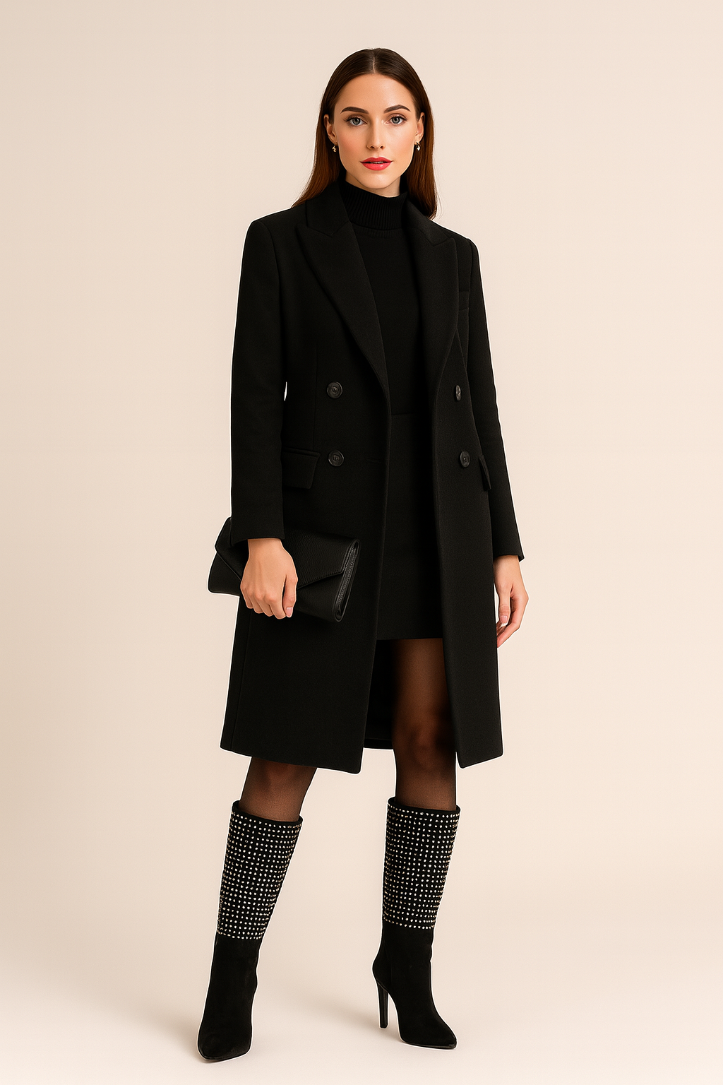 Botín Elegante con Tacón Alto y Brillo – Estilo Premium Invierno Cod 1448