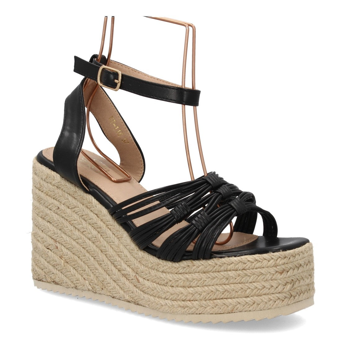 ✨ Sandalia Cuña Esparto Plataforma Mujer – Disponible en Negro, Beige y Champagne MT-116