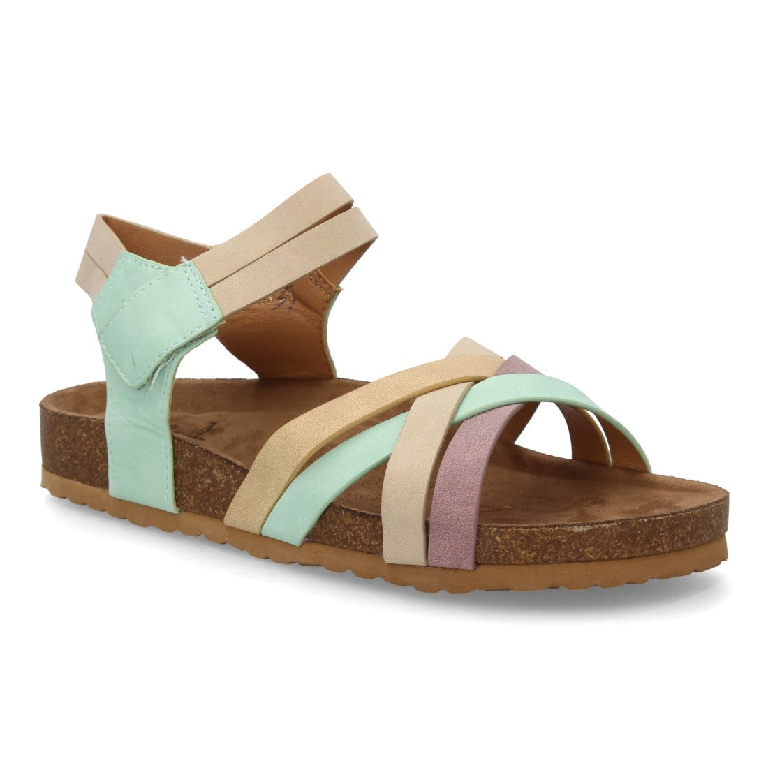 🌸 Sandalia Confort Multitiras – Negro, Pastel y Multicolor CK-43