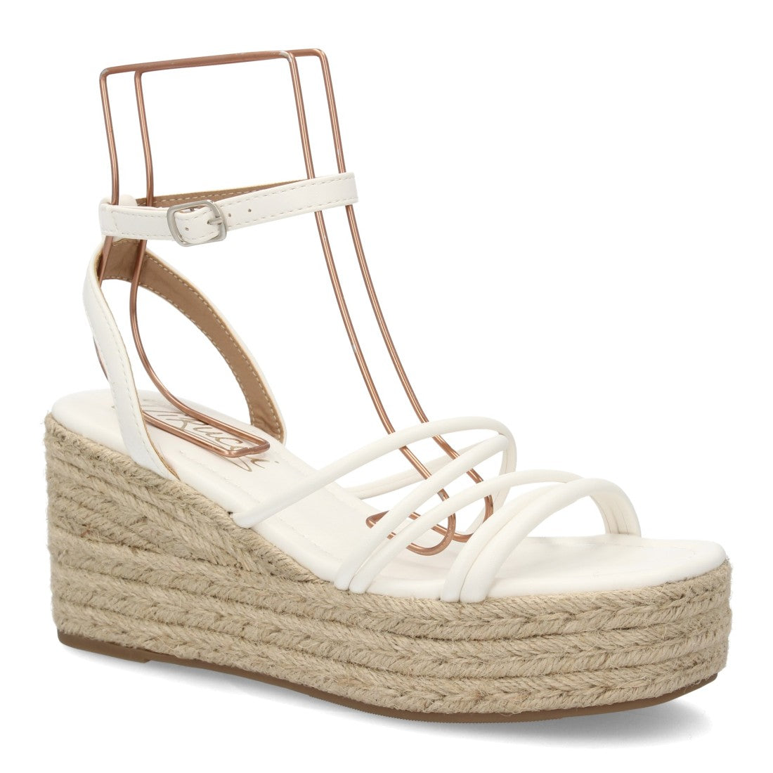 ✨ Sandalia Cuña Esparto Multitiras – Negro, Blanco y Beige VR6-3200