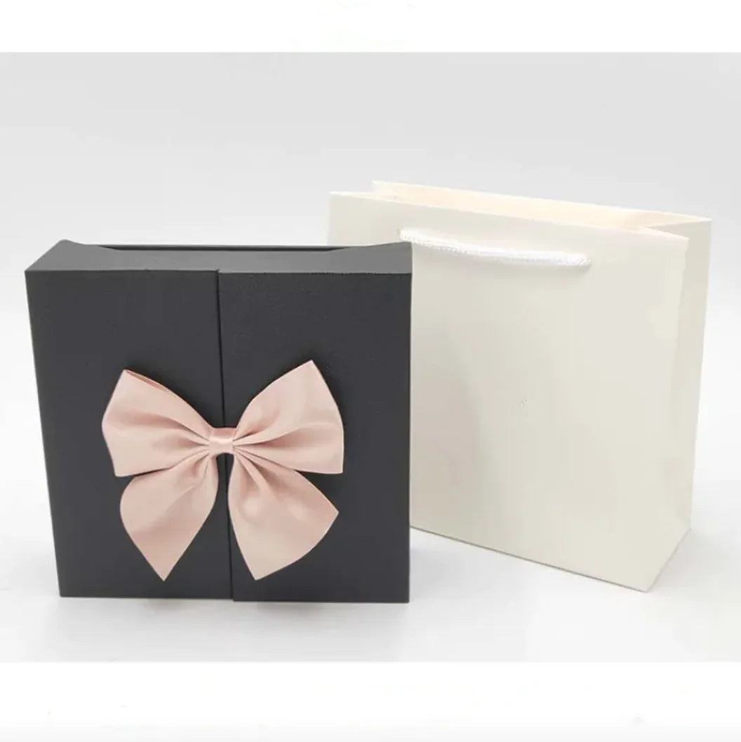 Caja de Regalo para Joyería con Doble Puerta y Motivo de Rosa