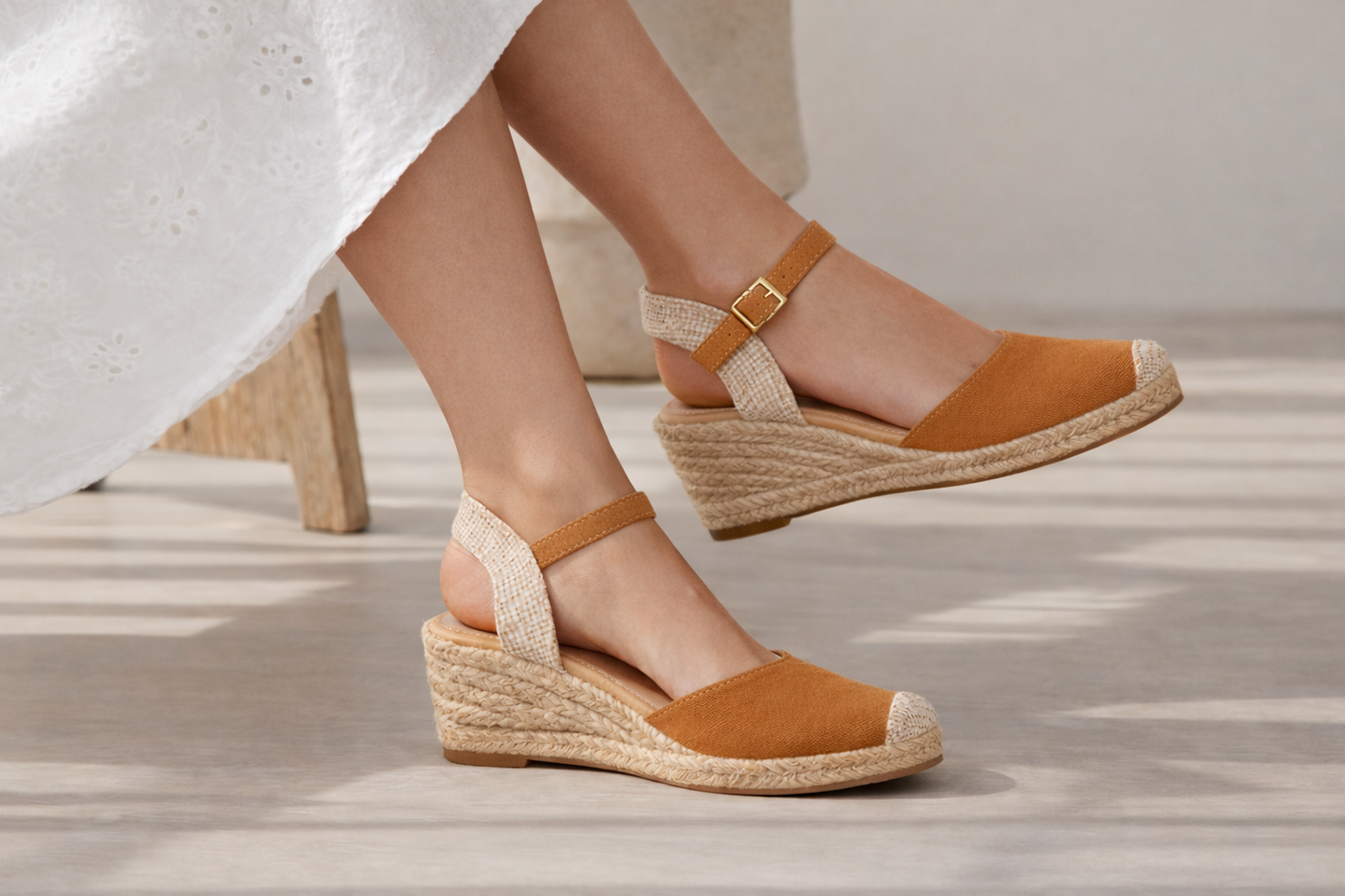 15€!!! Sandalias Cuña Mujer con Yute camel – AQ-1593