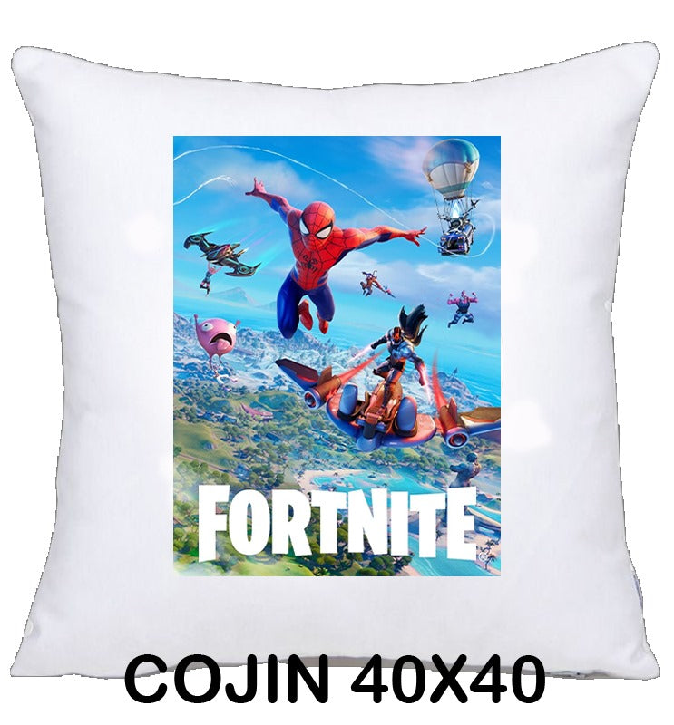 COJIN 40X40 FORTNITE SPIDERMAN DECORACION HOGAR REGALOS
