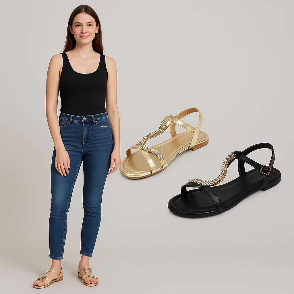 SANDALIA PLANA DE VERANO DISEÑO 7651-01