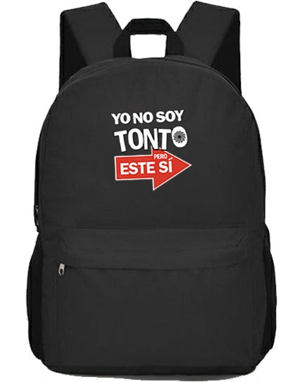 👉 Mochila Negra Divertida – “Yo No Soy Tonto, Pero Este SĂ” | Original y Resistente