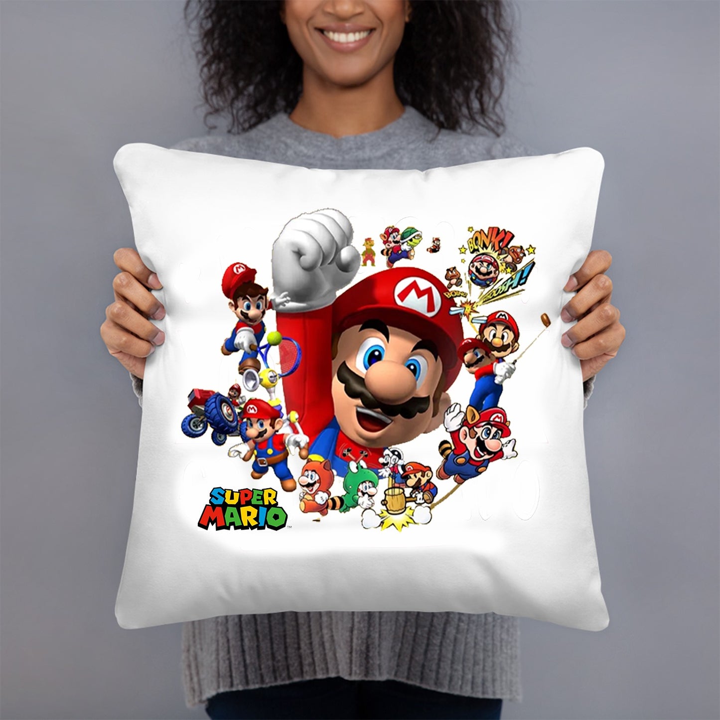 COJIN 40X40 SUPER MARIO DECORACION HOGAR REGALOS