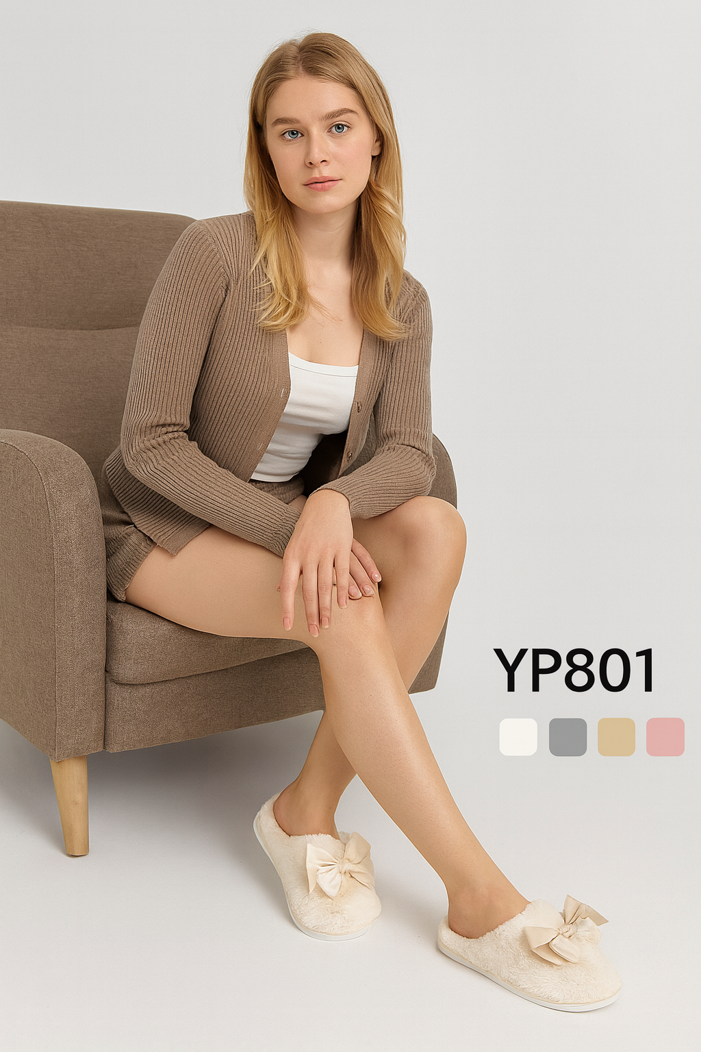 Zapatillas de Casa Mujer βYP801β β Suaves, Calentitas y con Lazo π