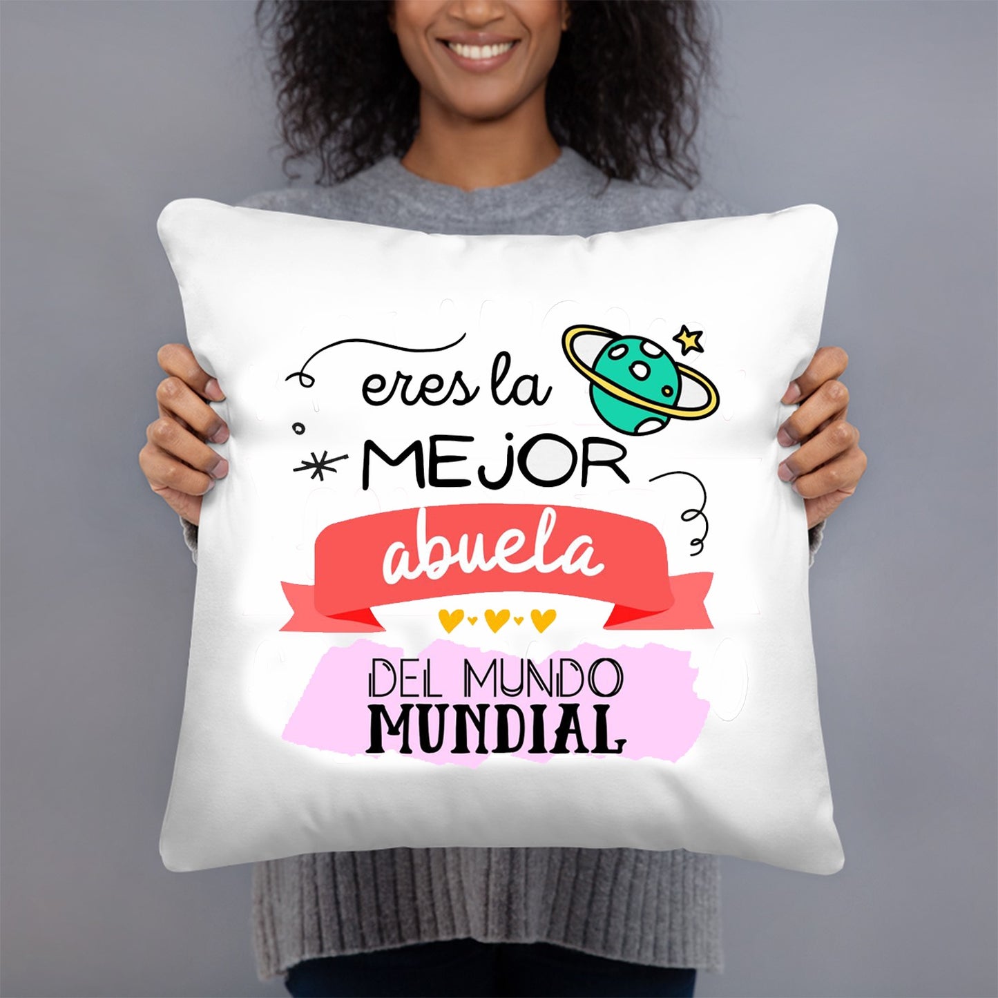 COJIN 40X40 MEJOR ABUELA DECORACION HOGAR REGALOS