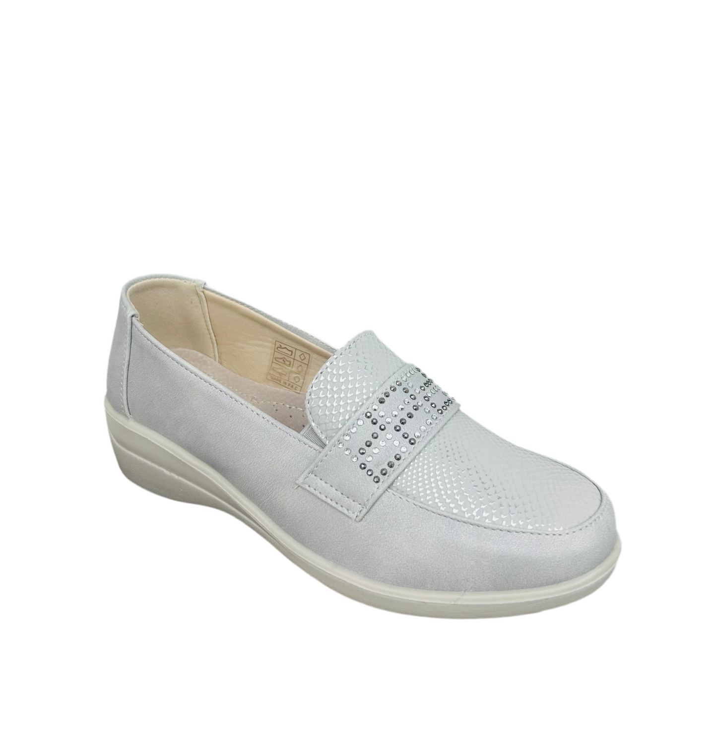 Mocasín Cuña Confort Beige con Detalle Brillante – Ligero y Elegante A2205-1