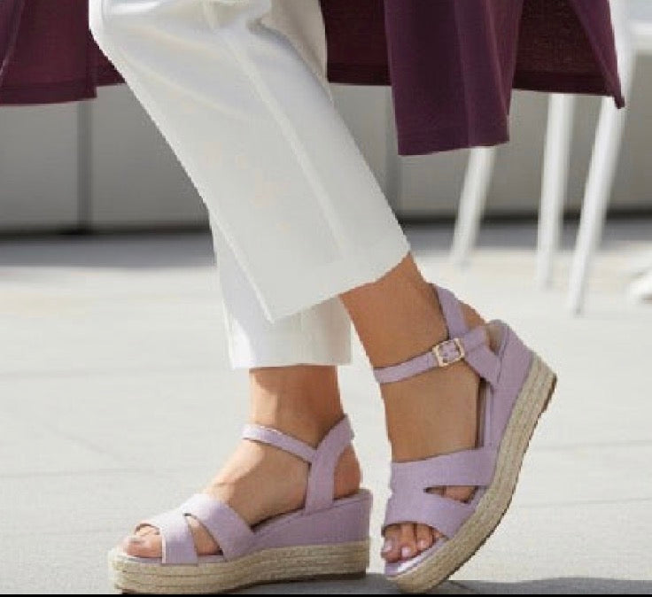 18€!!! Sandalias Cuña Mujer Lila con Yute – Sandalias Verano Cómodas y Modernas
E5503