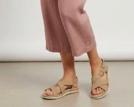 15€!!! Sandalias Confort Mujer Beige con Velcro – Sandalias Verano Cómodas y Ligeras 6195-Q3