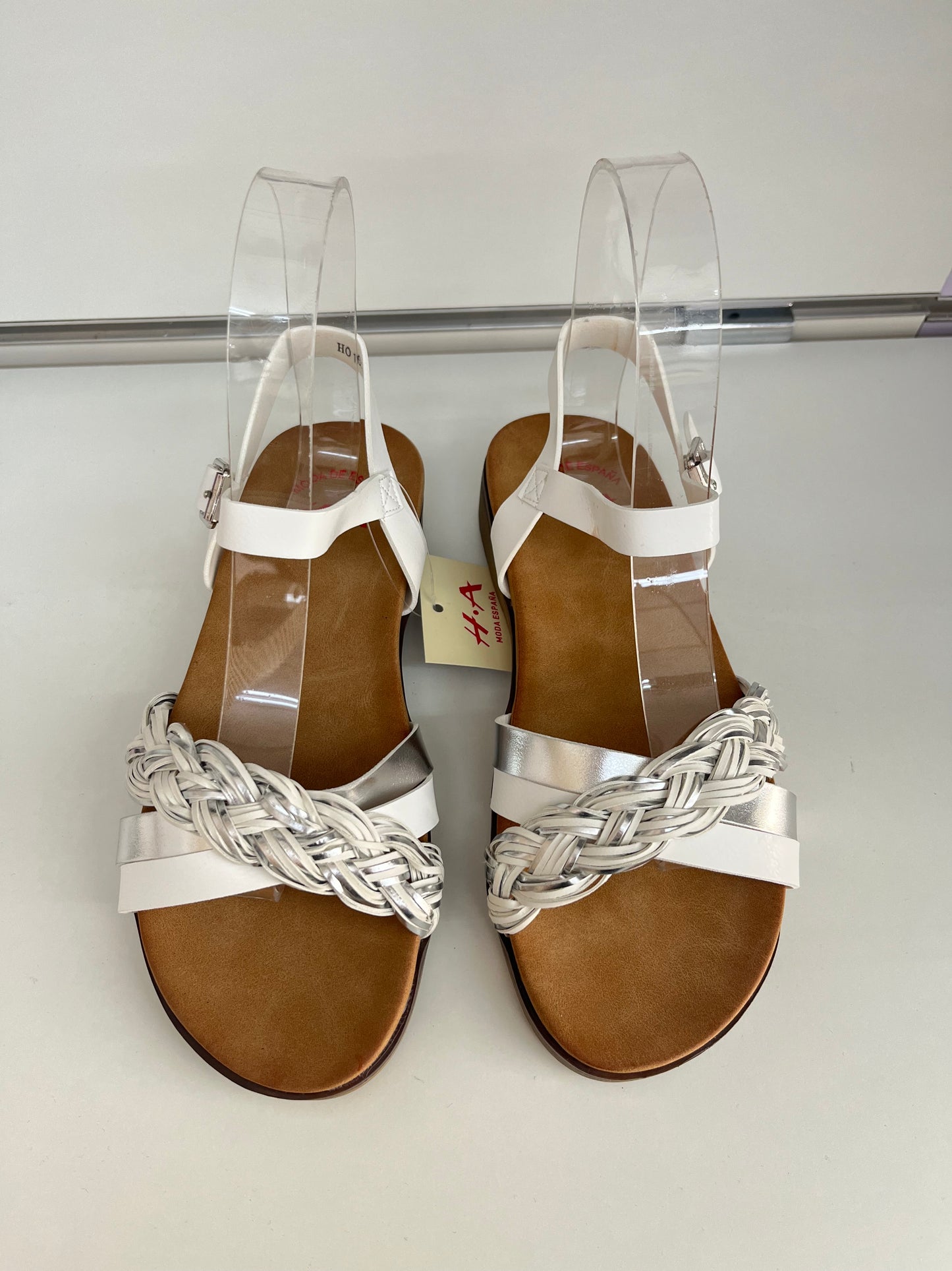 Sandalias Planas Mujer Blancas con Tiras y Detalle Trenzado – Sandalias Verano Cómodas H1063