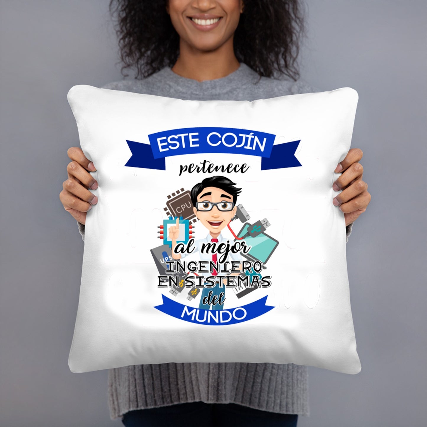 COJIN 40X40 MEJOR INGENIERO EN SISTEMAS DECORACION HOGAR REGALOS