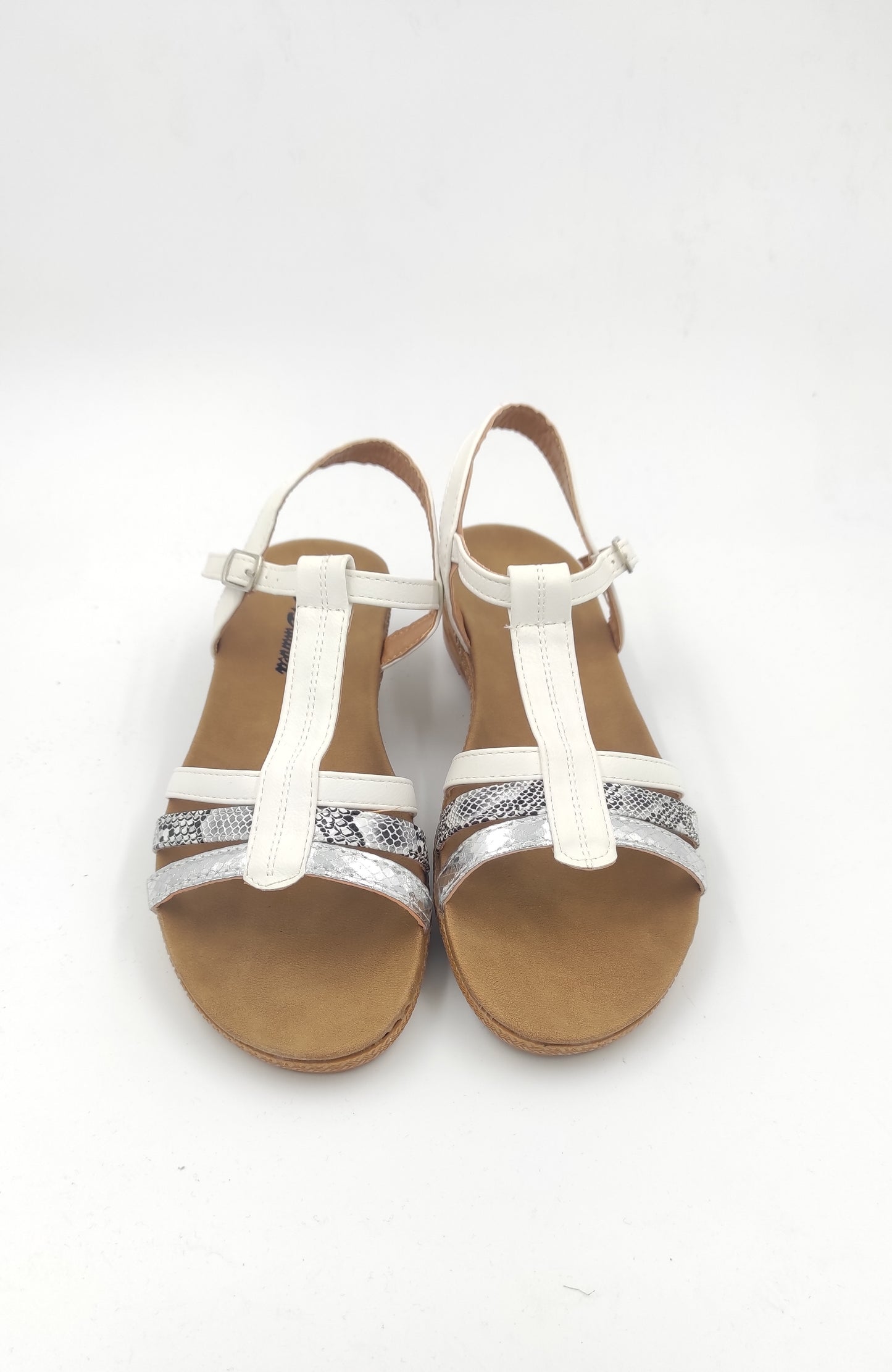 Sandalias Planas Blancas con Brillo – Elegantes y Cómodas para Mujer LT-5