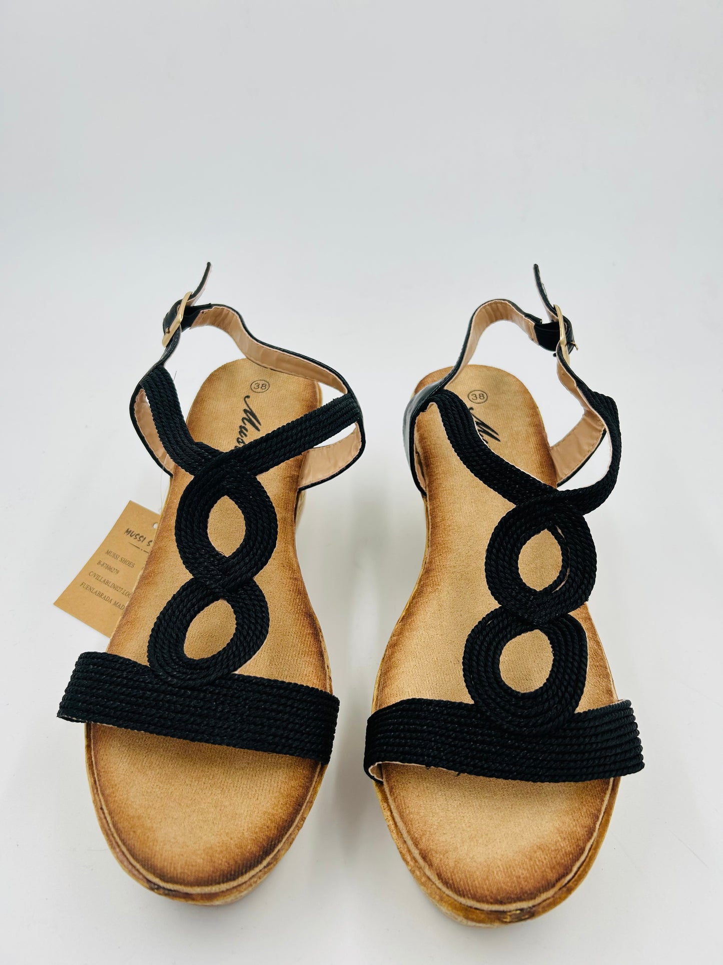Sandalias Cuña Mujer Negras con Yute y Aros – Sandalias Verano Elegantes y Cómodas
ML1013