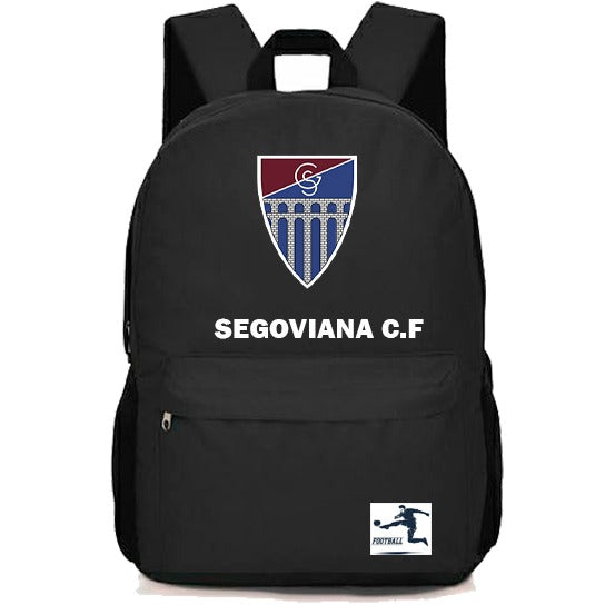 Mochila Deportiva Segoviana C.F. Negra – Práctica y Resistente para Uso Diario