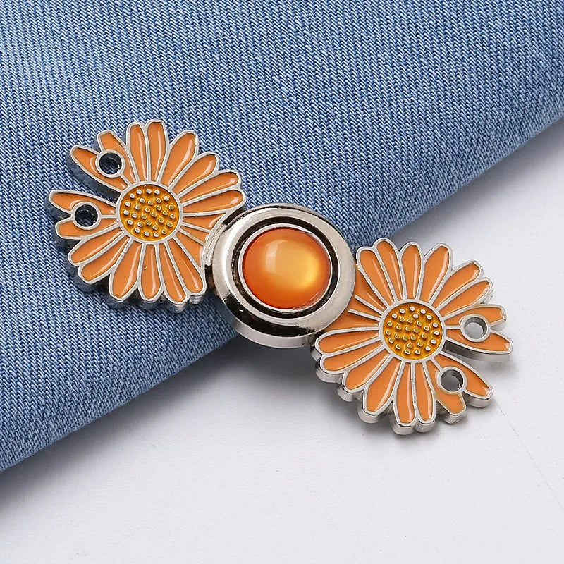 Hebilla Metálica de Margarita Colorida