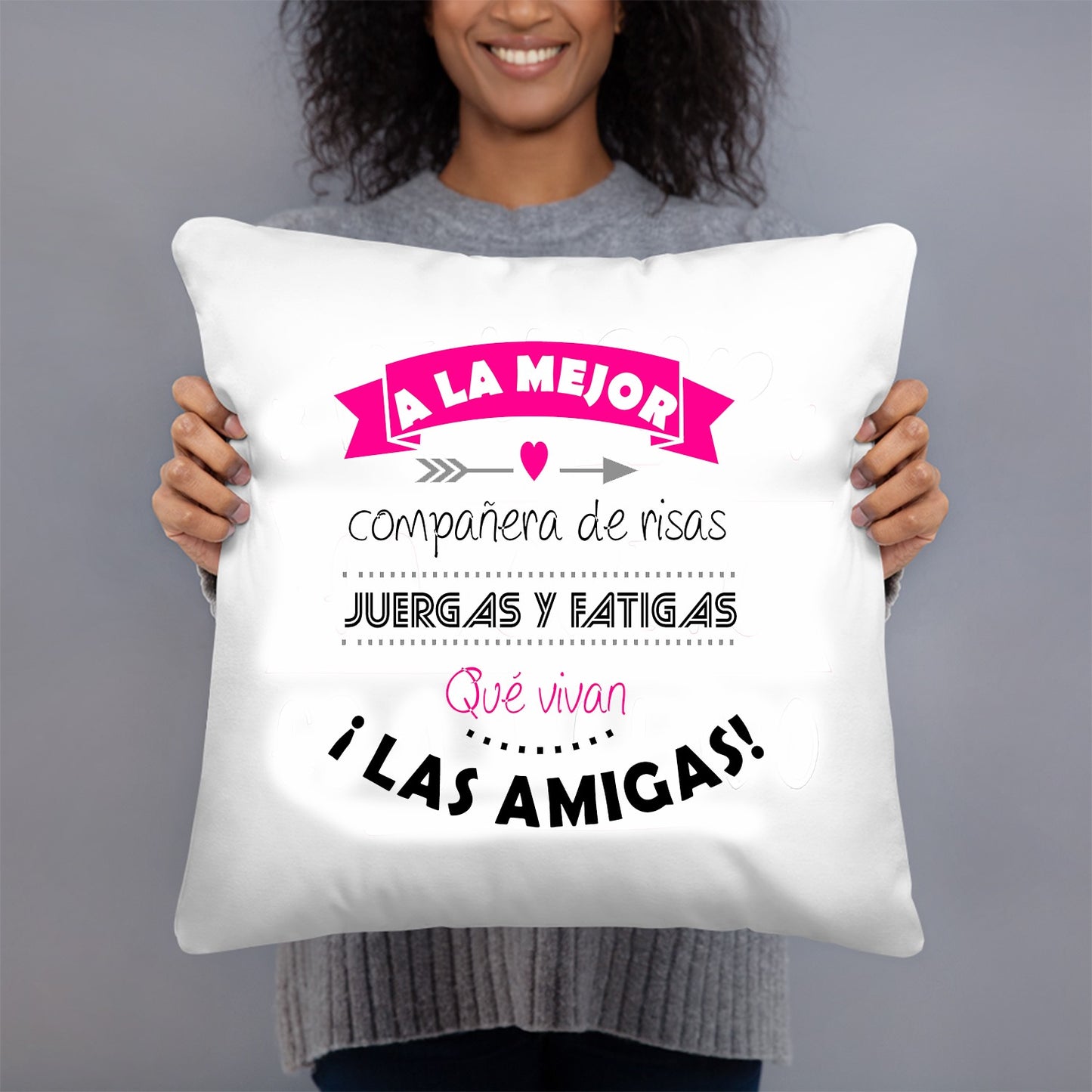 COJIN 40X40 VIVAN LAS AMIGAS DECORACION HOGAR REGALOS