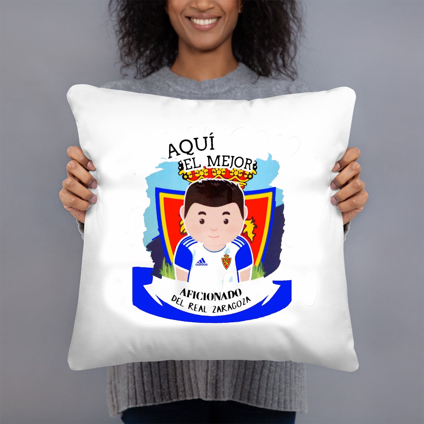 COJIN 40X40 AFICIONADO REAL ZARAGOZA DECORACION HOGAR REGALOS