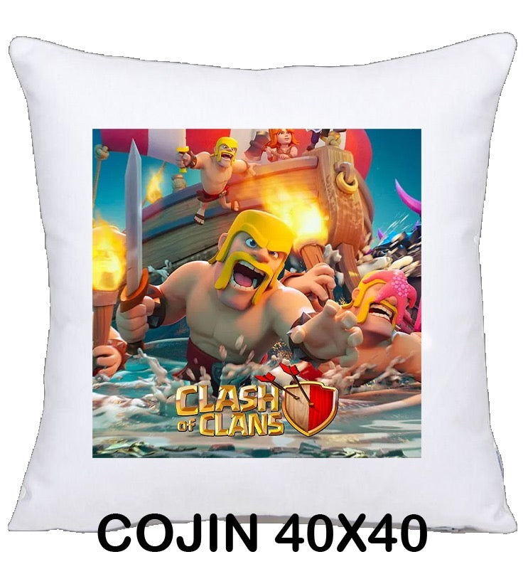 COJIN 40X40 CLASH OF CLANS DECORACION HOGAR REGALOS
