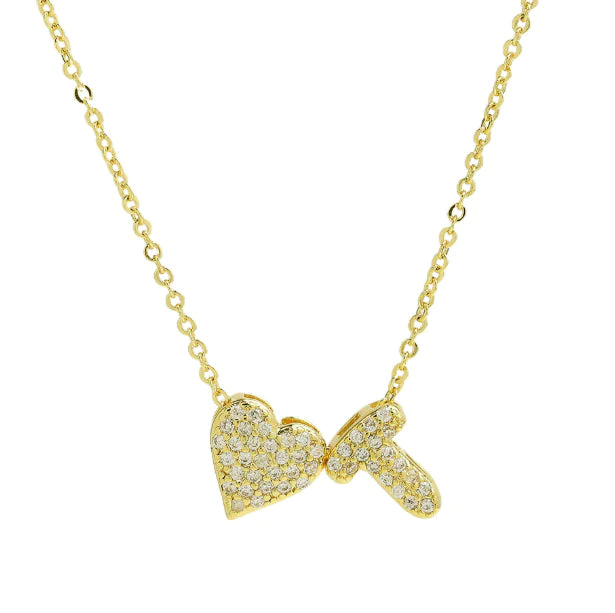 Collar de Letra con Corazón de Burbuja