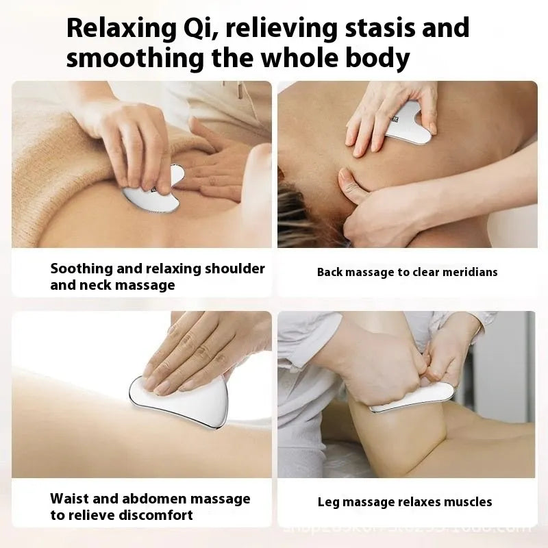 Gua Sha de Acero Inoxidable en Forma de Corazón