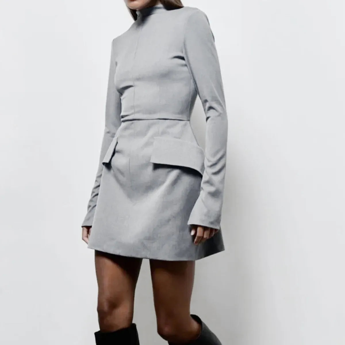 Vestido Elegante Ajustado de Manga Larga