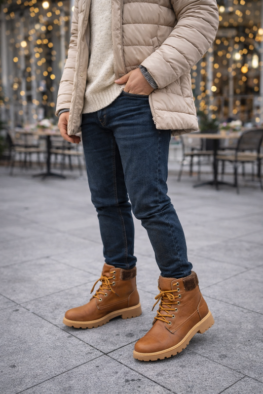 🤎 Botines Marrones de Hombre con Forro Interior y Suela Track 2250