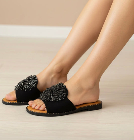 🖤 Pala Negra con Detalle Brillante – Elegancia y Estilo para el Verano 1747-01