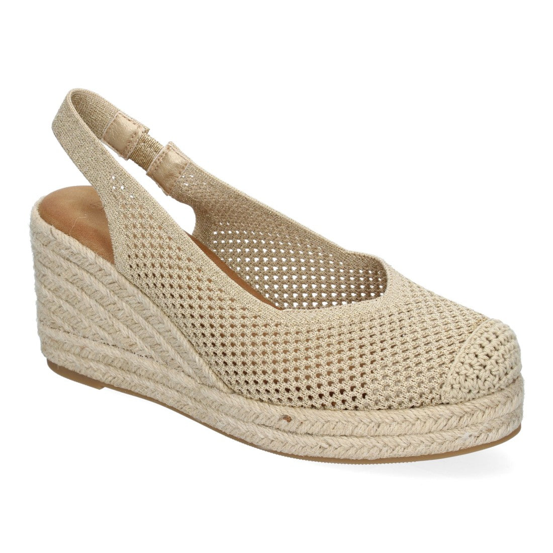 ✨ Cuña Esparto Confort Rejilla – Negro y Beige CF-3038