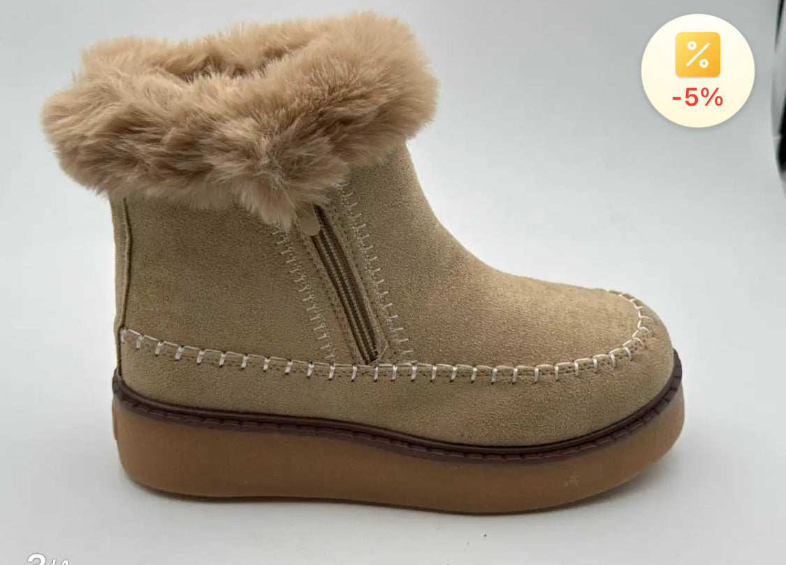 ✨ Botín Polar Plataforma Mujer G25900– Súper Calentitos, Suaves y Antideslizantes