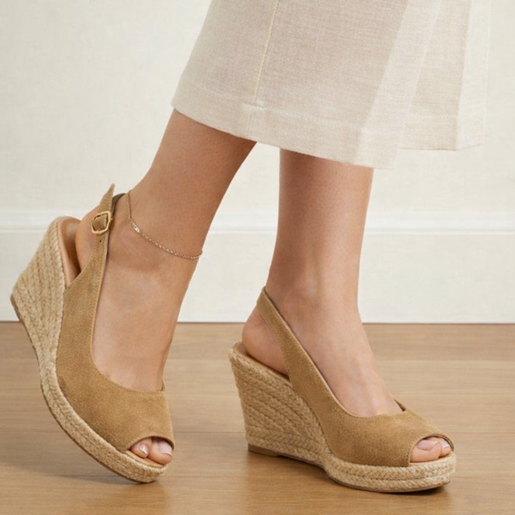 Sandalias Cuña Esparto Mujer Negras con Pulsera – Alpargatas Plataforma Verano Elegantes 6868-119