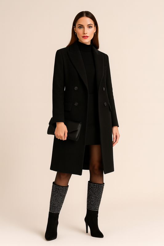 Botín Elegante con Tacón Alto y Brillo – Estilo Premium Invierno Cod 1448