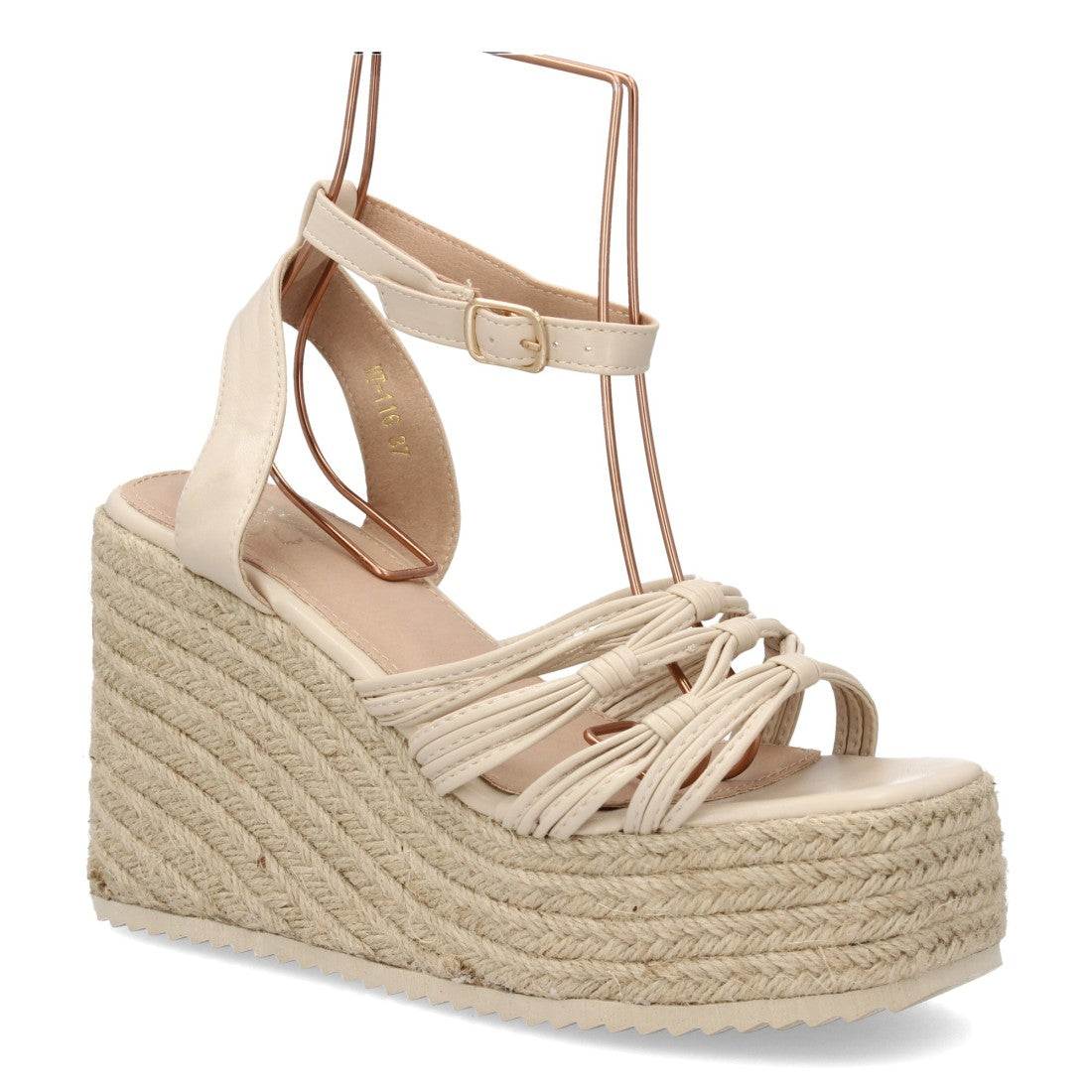 ✨ Sandalia Cuña Esparto Plataforma Mujer – Disponible en Negro, Beige y Champagne MT-116