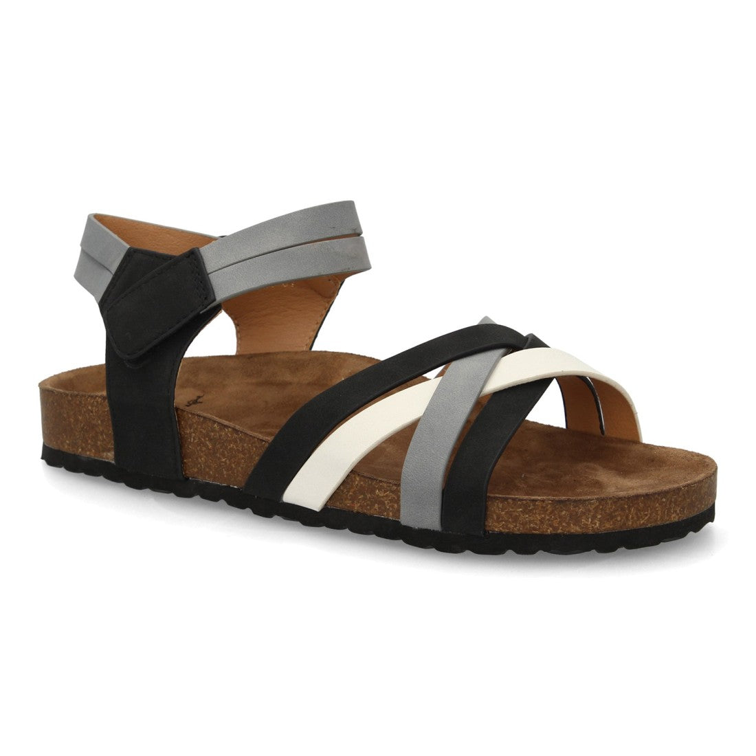 🌸 Sandalia Confort Multitiras – Negro, Pastel y Multicolor CK-43
