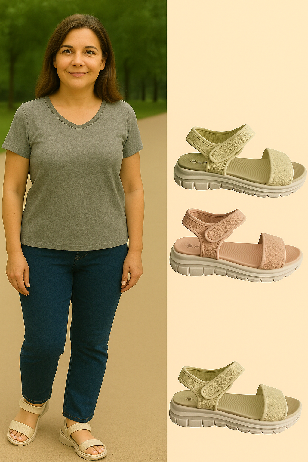 SANDALIA DE TELA CON BELCRO 3875-2Y4