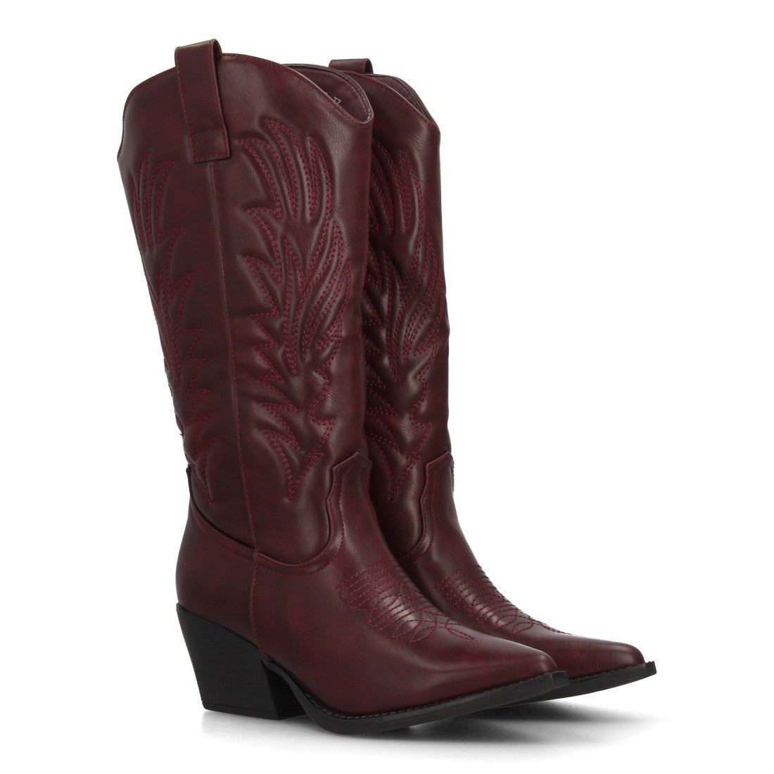 Bota Cowboy Alta Bordada – Tacón Western  YY-125