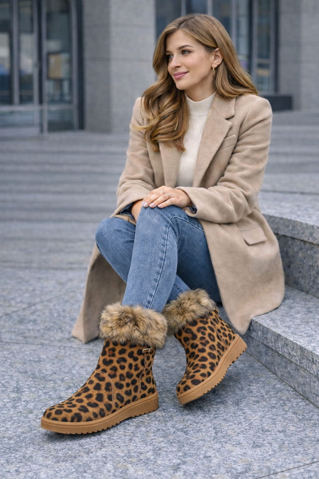 Botines Bajitos de Leopardo con Pelo – Cómodos y Súper Tendencia
 7587-PA