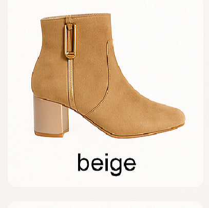 Botines de mujer elegantes REBECA 1540 con hebilla dorada | Disponible en beige y negro ✨