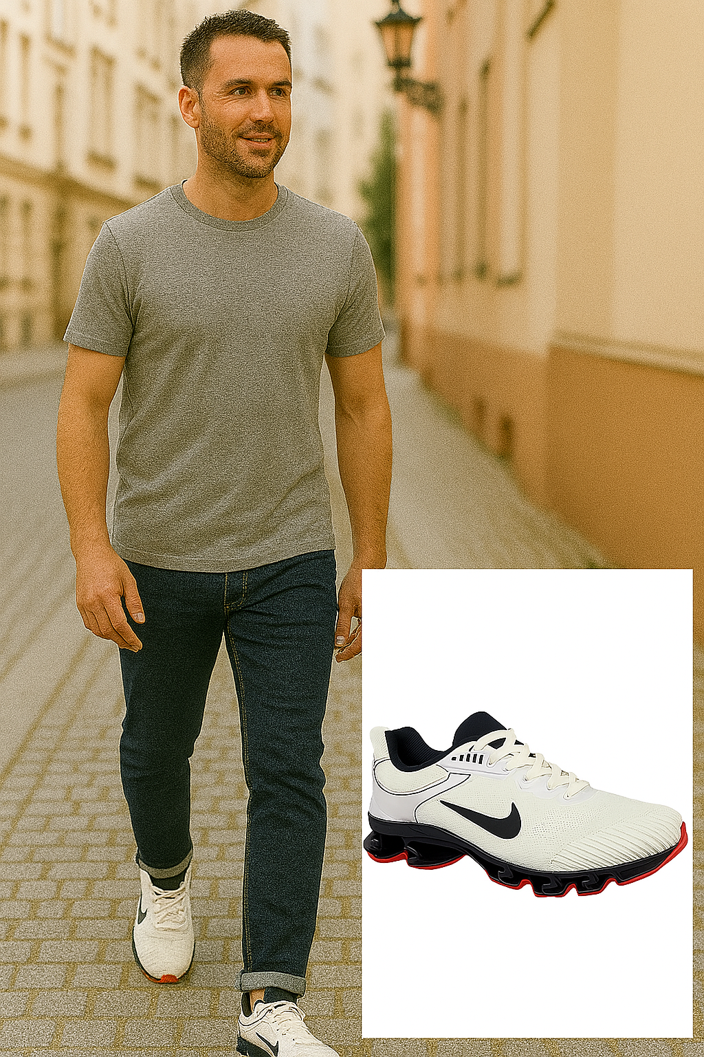 DEPORTIVA HOMBRE BLANCA Y NEGRA SH025-11