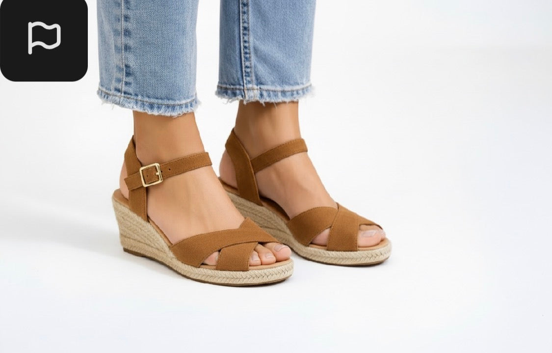 18€ !!! PPP Sandalias Cuña Esparto Mujer Plata – Alpargatas Plataforma Verano Elegantes  YX-9