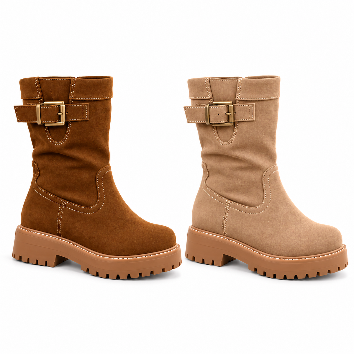 Botín  Casual Kaki con Suela Track – Disponible en 3 Colores 8613
