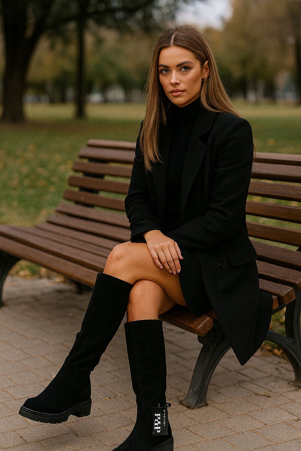 Botas Negras de Ante | Estilo Sofisticado U9X90037-4