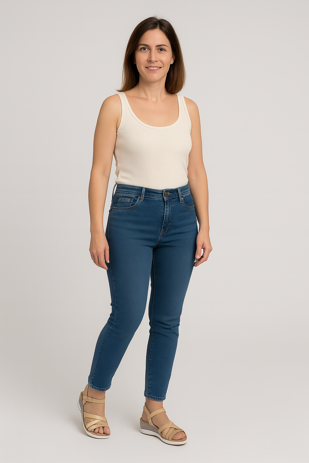 SANDALIA CUÑA BAJA ELEGANTE 7968-01