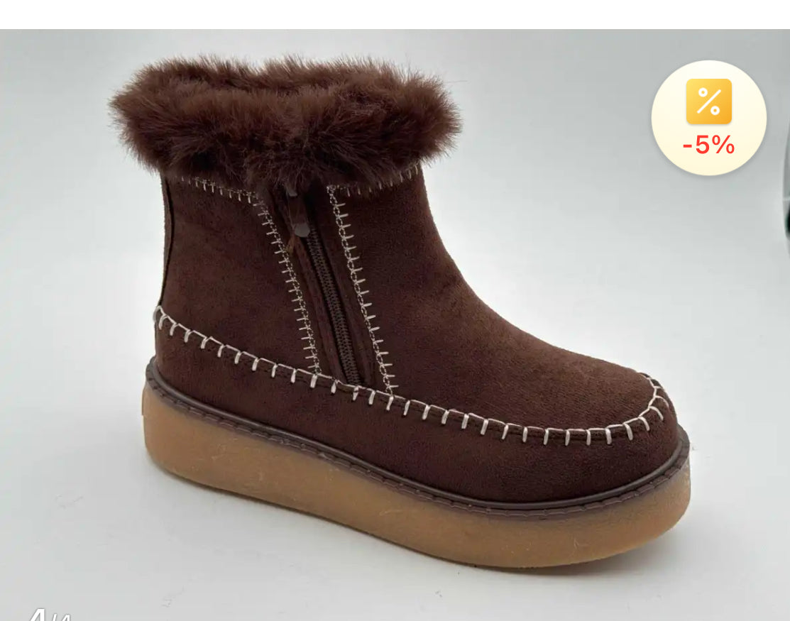 ✨ Botín Polar Plataforma Mujer G25900– Súper Calentitos, Suaves y Antideslizantes