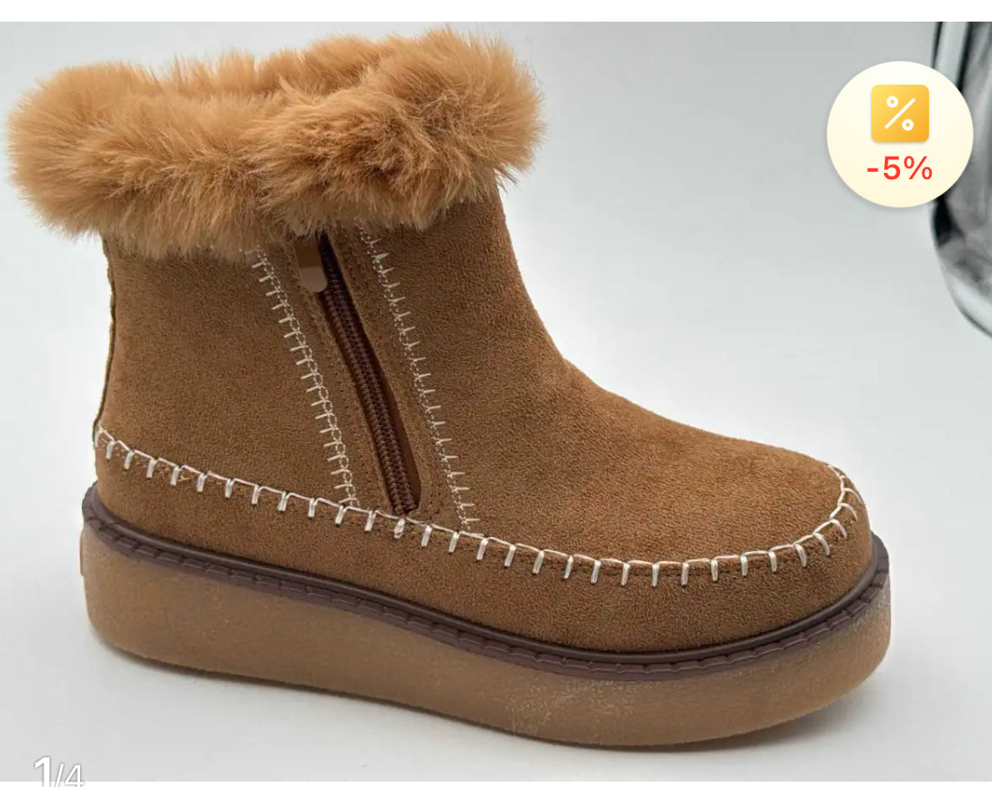 ✨ Botín Polar Plataforma Mujer G25900– Súper Calentitos, Suaves y Antideslizantes