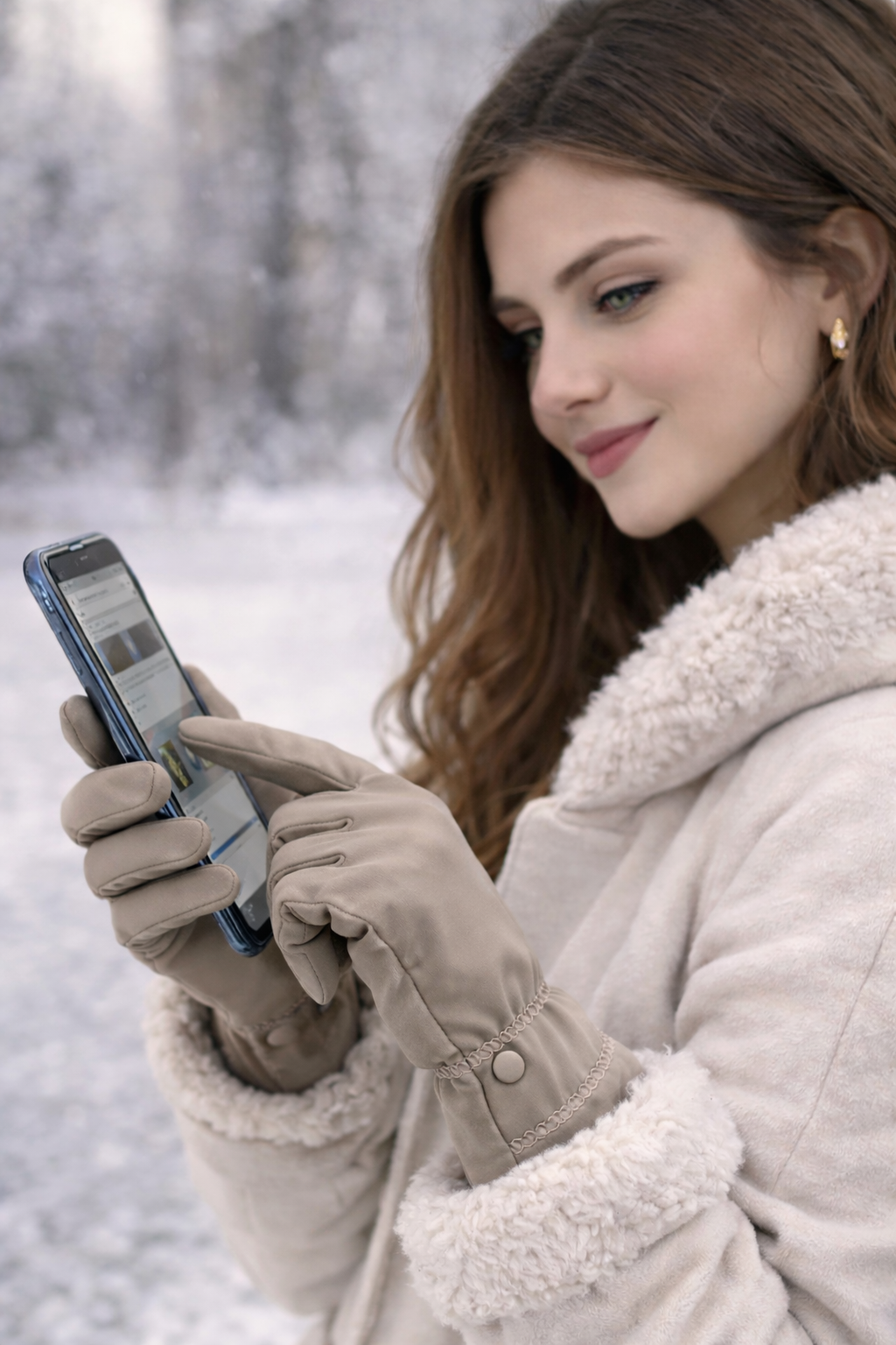 🩷 Guantes Táctiles de Invierno Rosa – Cálidos y Elegantes