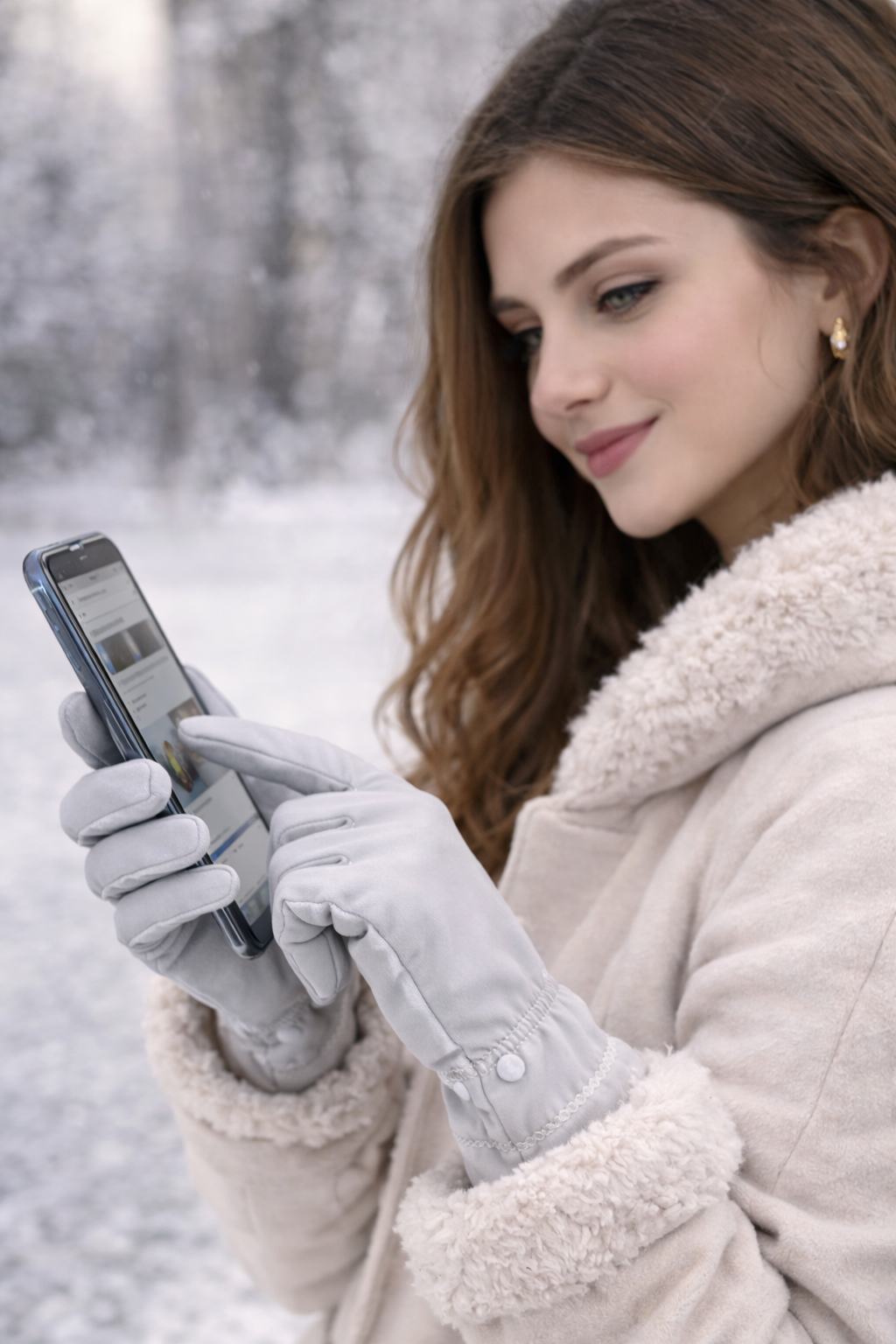 🩷 Guantes Táctiles de Invierno Rosa – Cálidos y Elegantes